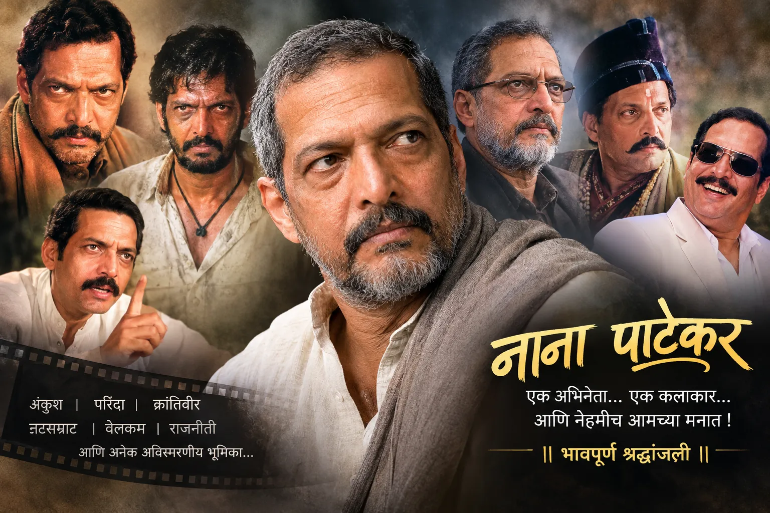 नाना पाटेकर ; पडद्यावरचा अंगार, मनातला माणूस !