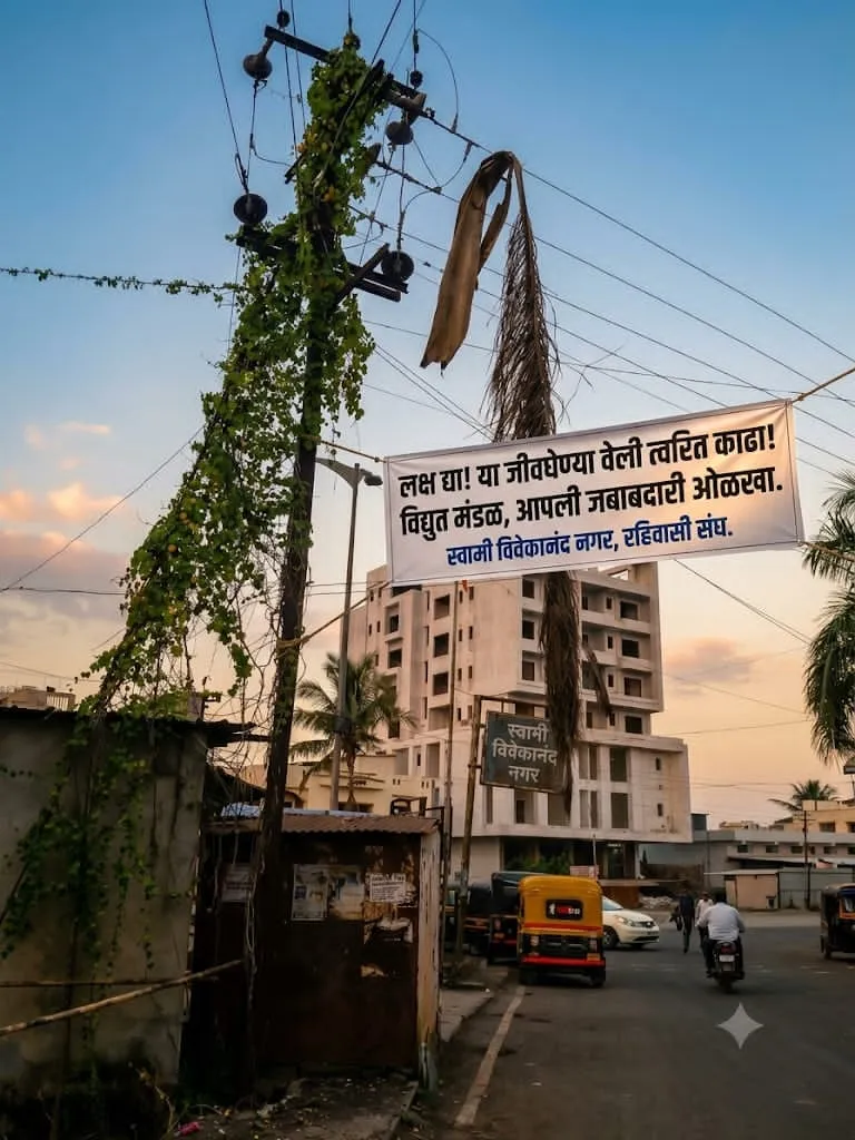 विट्यातील विवेकानंदनगरात वीजतारांवर धोक्याची ‘वेल’!