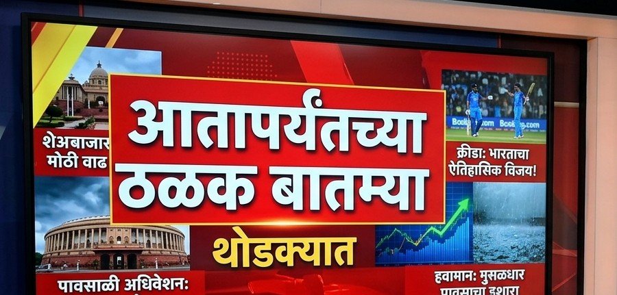 आतापर्यंतच्या ठळक बातम्या थोडक्यात !